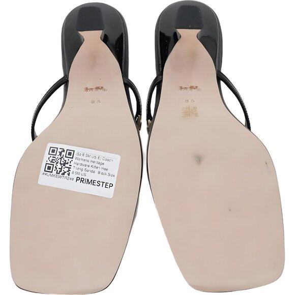 Coach Heritage Hardware Kitten Heel Thong Sandal Black US 8.5M EU 39 - Picture 6 of 6